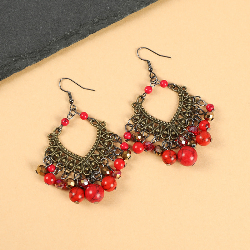 Wholesale Vintage Tassel Alloy Earrings